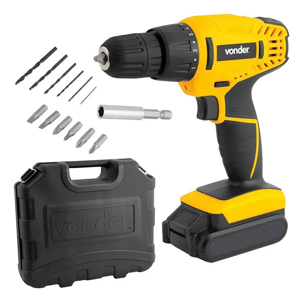 Parafusadeira Furadeira 2 Baterias Pfv018 Vonder