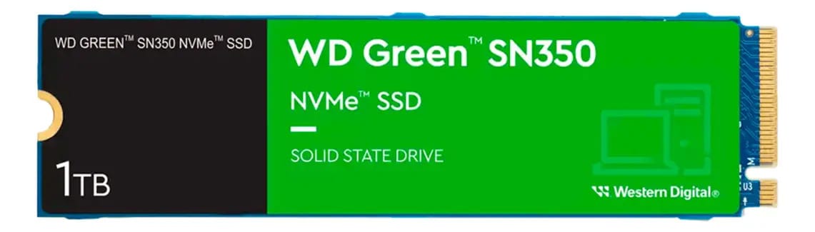 Unidade sólida M2 Nvme Western Digital Green Sn350 de 1 Tb