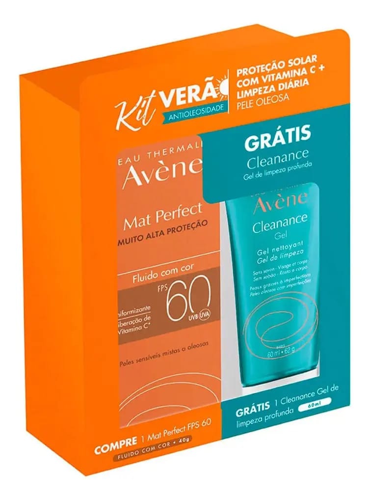 Kit Verão Avène Com Cor Fps 60 40ml + Gel De Limpeza 60ml