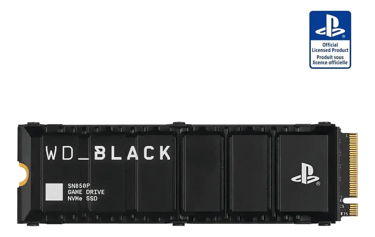 Ssd M.2 Nvme 1tb Wd Black Sn850p Pcie Gen4 X4 Western Digital M.2 2280 Velocidade Leitura Até 7300mb/s Gravação Até 6300mb/s Edição Playstation 5 Cor Preto