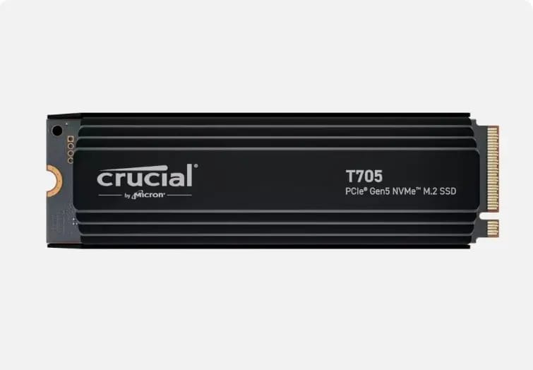 Ssd Crucial T705 M.2 2280 Nvme De 2tb Pcie Gen 5.0 X4, Nvme 2.0 Cor Preto