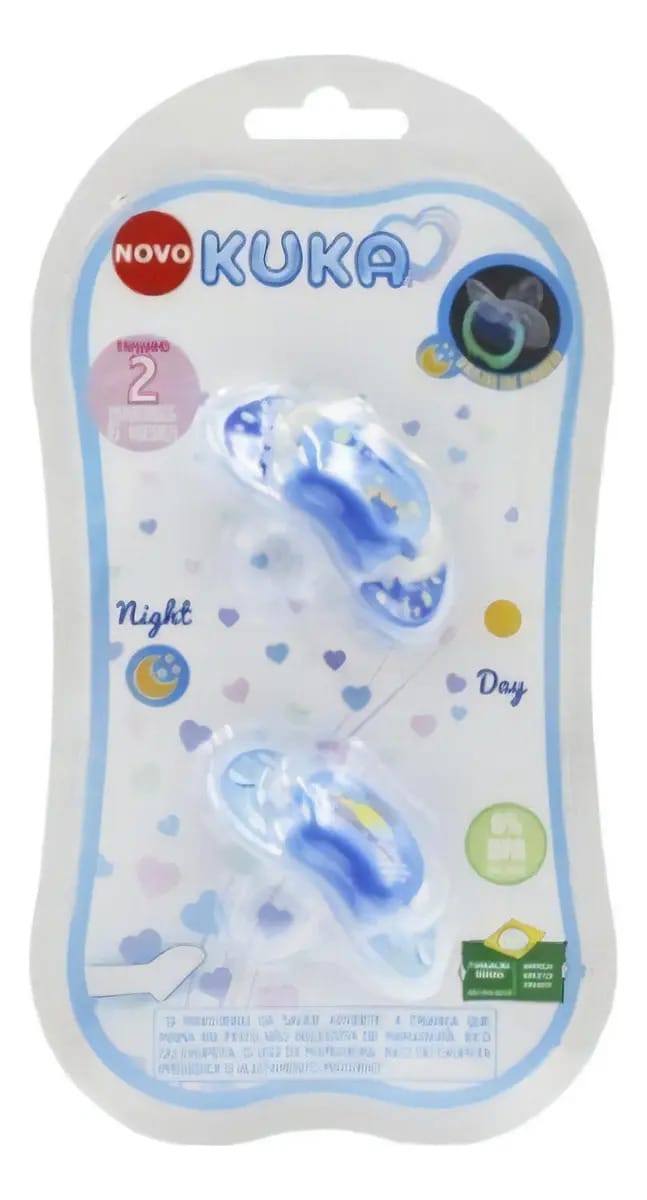Chupeta Azul Lumina Day Tamanho 2 Kuka Silicone Anatômica