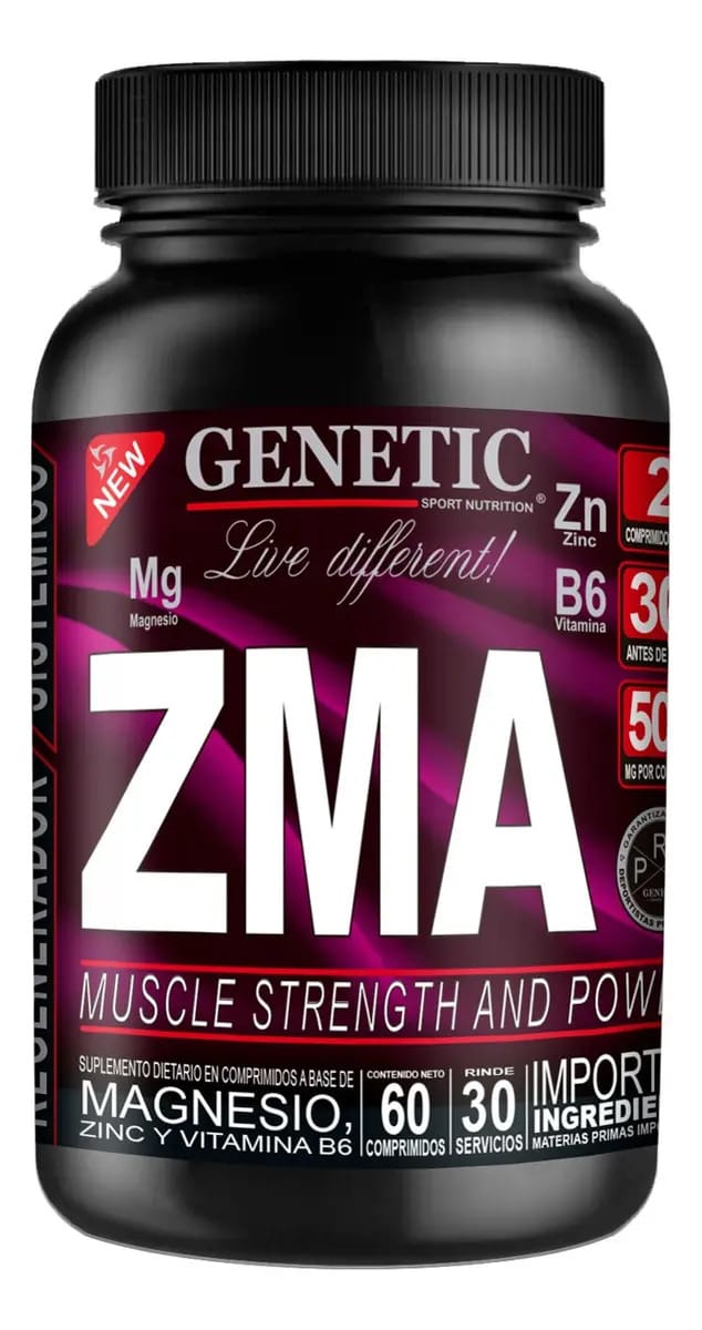 Zma Genetic Zinc Magnésio Energy Super Muscle Growth Sabor Neutro