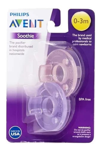 Chupon Philips Avent Soothie de 0 a 3 meses, 2 unidades unissex