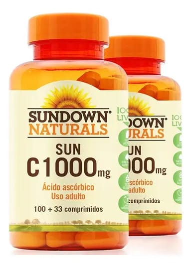 Kit 2 Vitamina C 1000mg Sundown Naturals Com 100 Tablets Sabor Sem Sabor