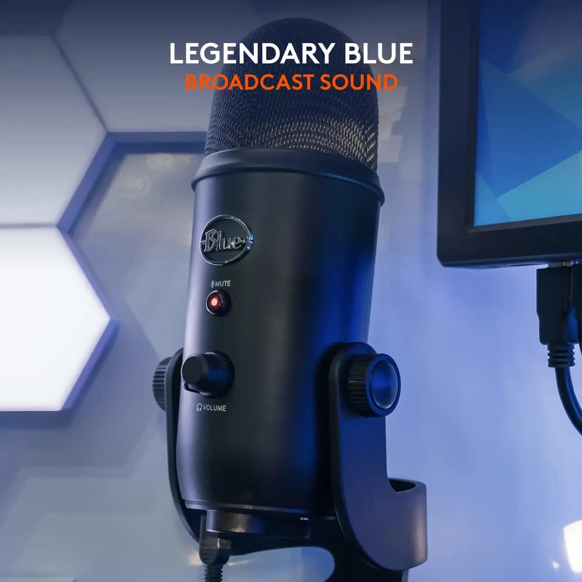 Blue Yeti - Microfone USB para gravação, transmissão, J. Color Blackout