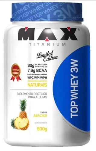 Top Whey 3w (900g) Abacaxi Max Titanium Sabor Abacaxi