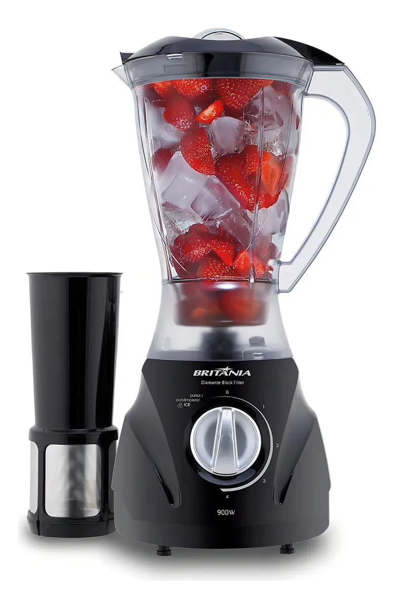 Liquidificador Britânia Diamante Black Filter 900w Cor Preto