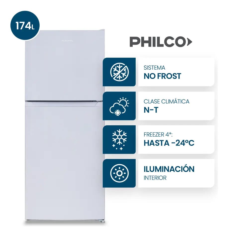 Geladeira Philco Top Mount No Frost 174L branca - PHNT198B2