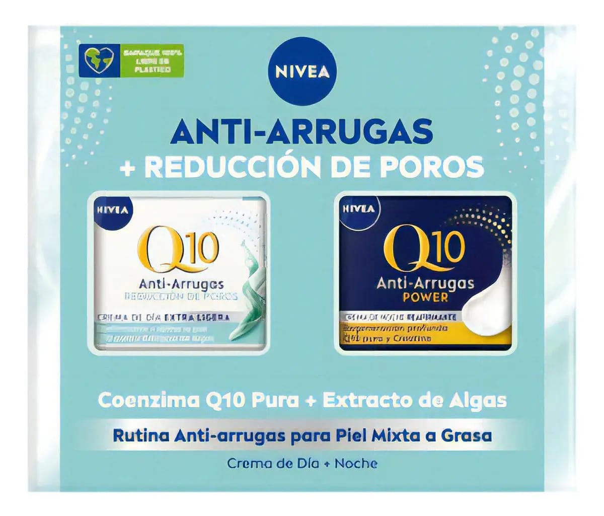 Pacote Nivea Q10 Anti-Arrugas Extra Ligera Dia 50ml+noite 50ml