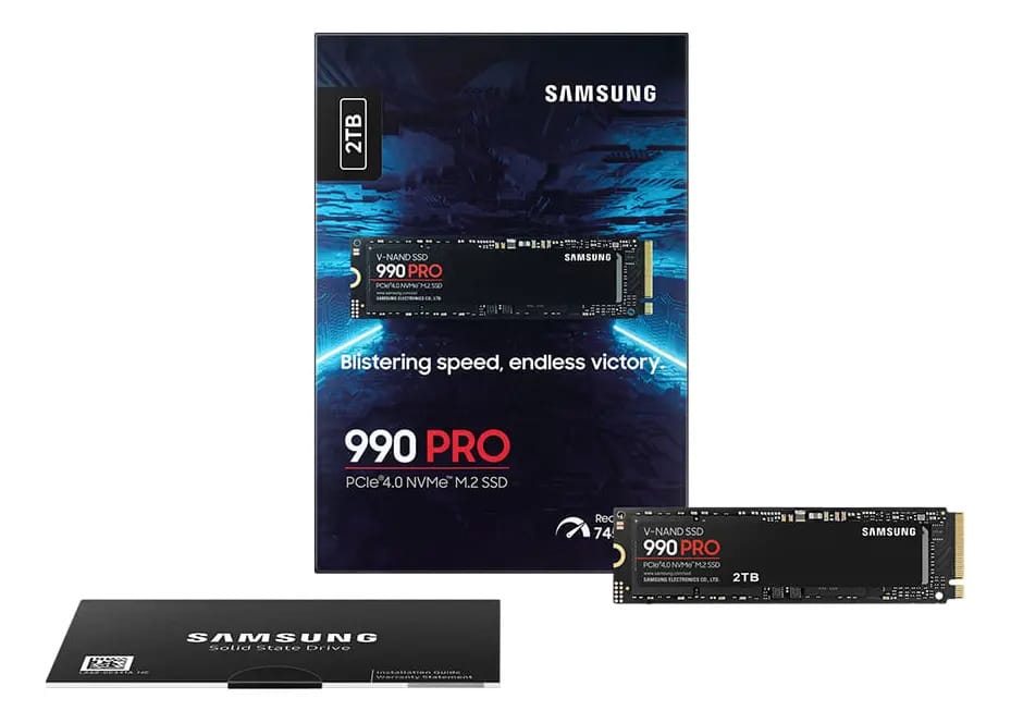 Ssd M.2 2TB Samsung 990 Pro 2TB Nvme Pcie Gen4x4 7450/6900mbs