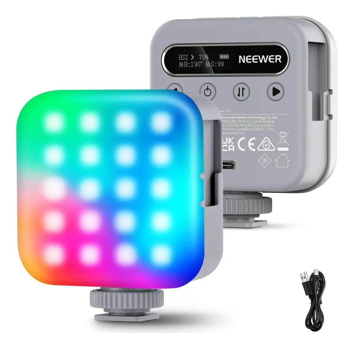 Luz de Vídeo RGB Neewer BL60C LED Portátil 2500-9000K 2000mAh