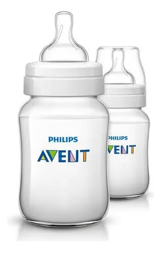 Mamadeira Avent Anticólica 1+ Meses 260ml Classic Neutra 2un