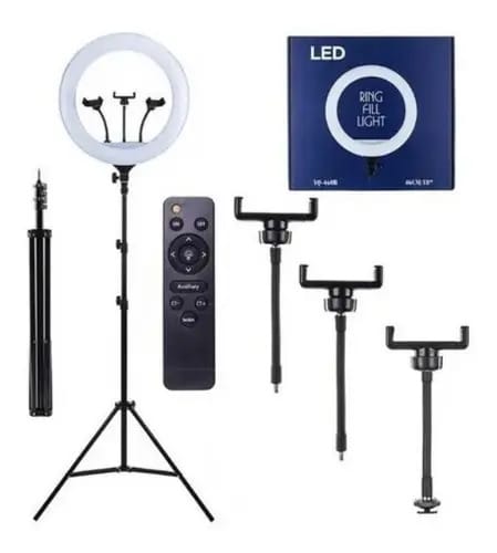 Ring Light 46cm 18 Polegadas Touch Com 3 Suporte + Tripe 2m