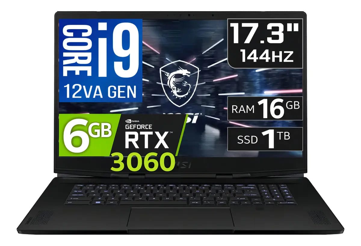 Msi Stealth Gs77 Core I9 12900h 16ddr5 1 TB Ssd Rtx3060 17,3' Cor preto