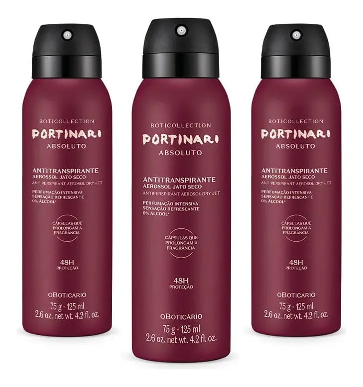 Perfume Corpo Oboticário Portinari Absoluto 3x75g/125ml Volume Da Unidade 125 Ml