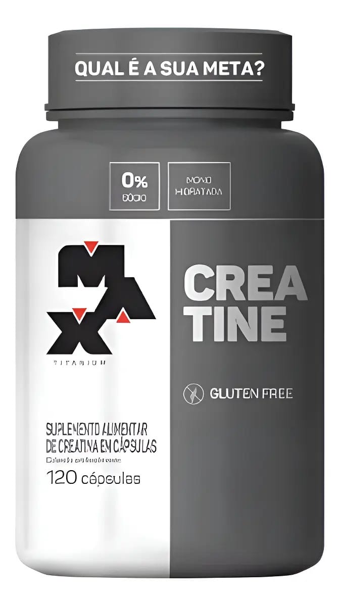 Creatina Monohidratada 100% Pure 120 Cápsulas Max Titanium Sabor Sabor Natural