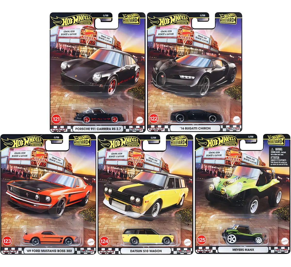 Hot Wheels Boulevard 2025 Com 5 Miniaturas Premium Gjt68