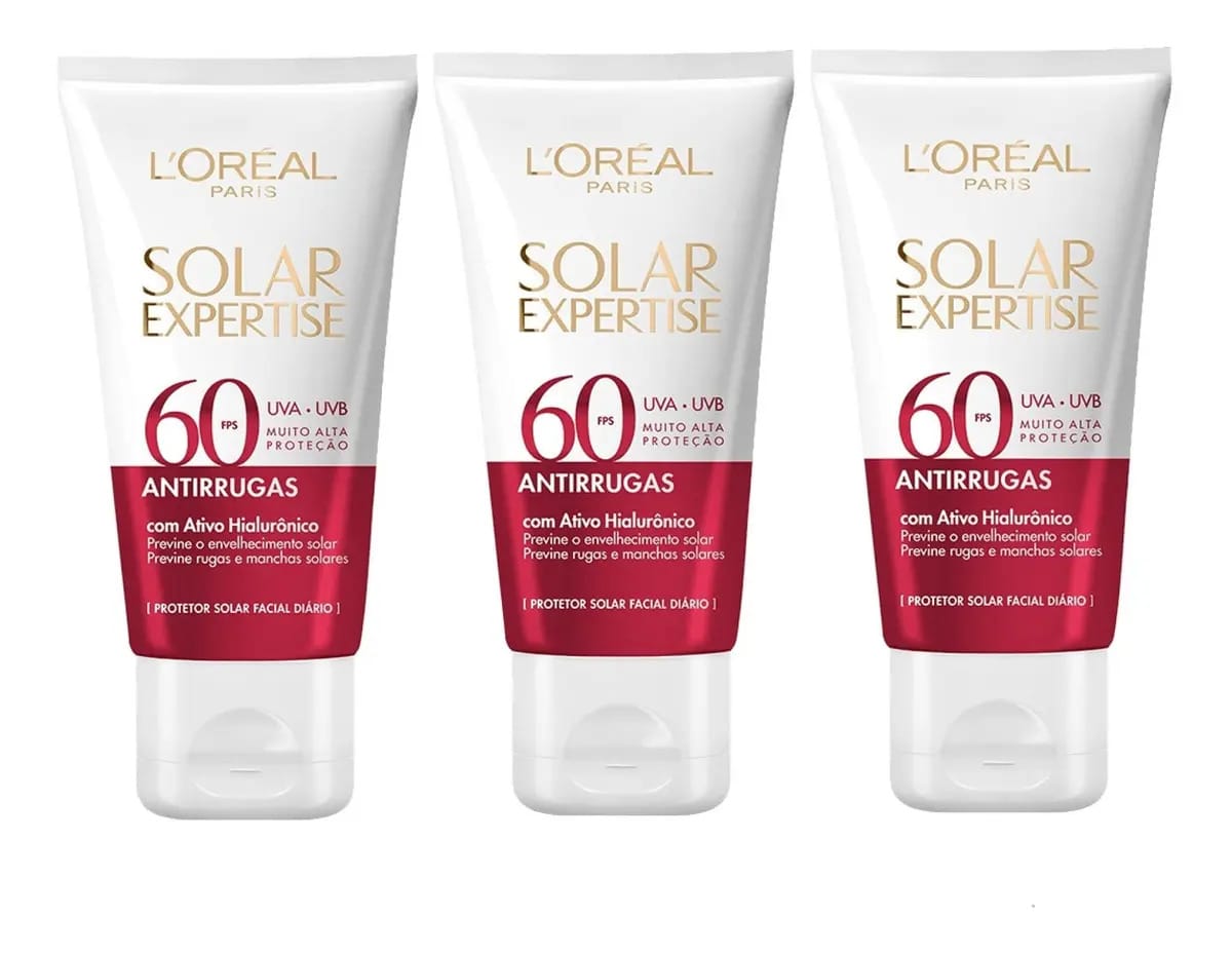 3 Protetor Solar Facial Loreal Expertise Fps 60 Antirrugas