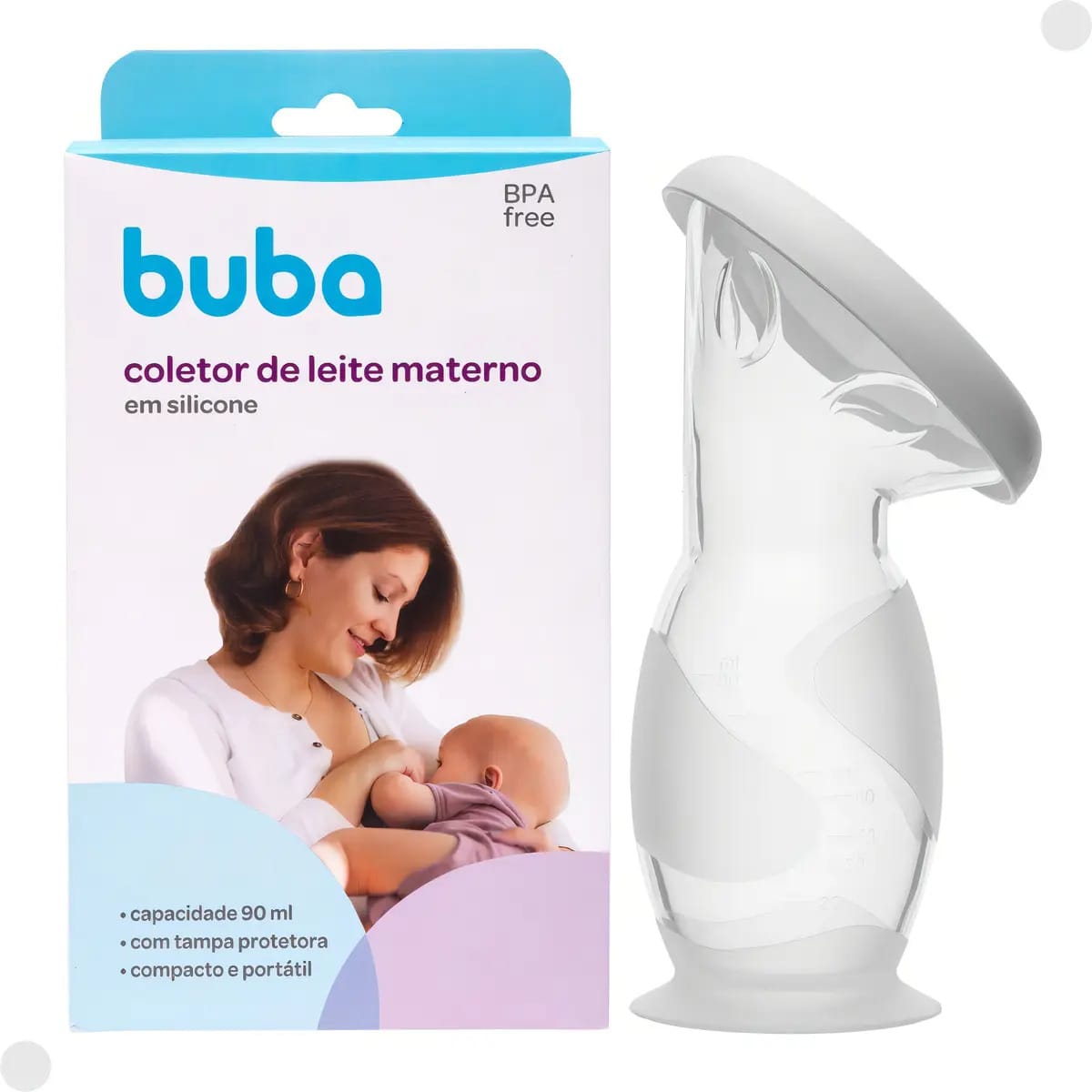 Bomba De Tirar Leite Materno Manual Silicone Flexível Buba