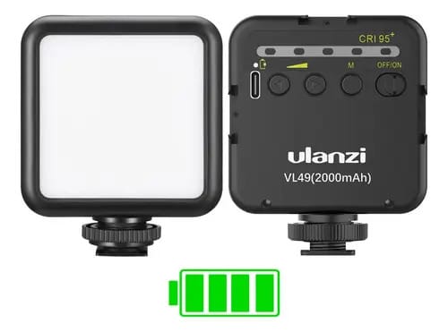 Luz Ulanzi Vl49, 2000mah, LED, recarregável, portátil, preta