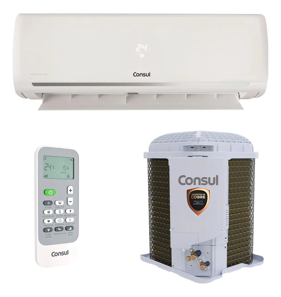 Ar Cond Split Hi Wall Inverter Consul 12000 Btus Frio Cor Branco