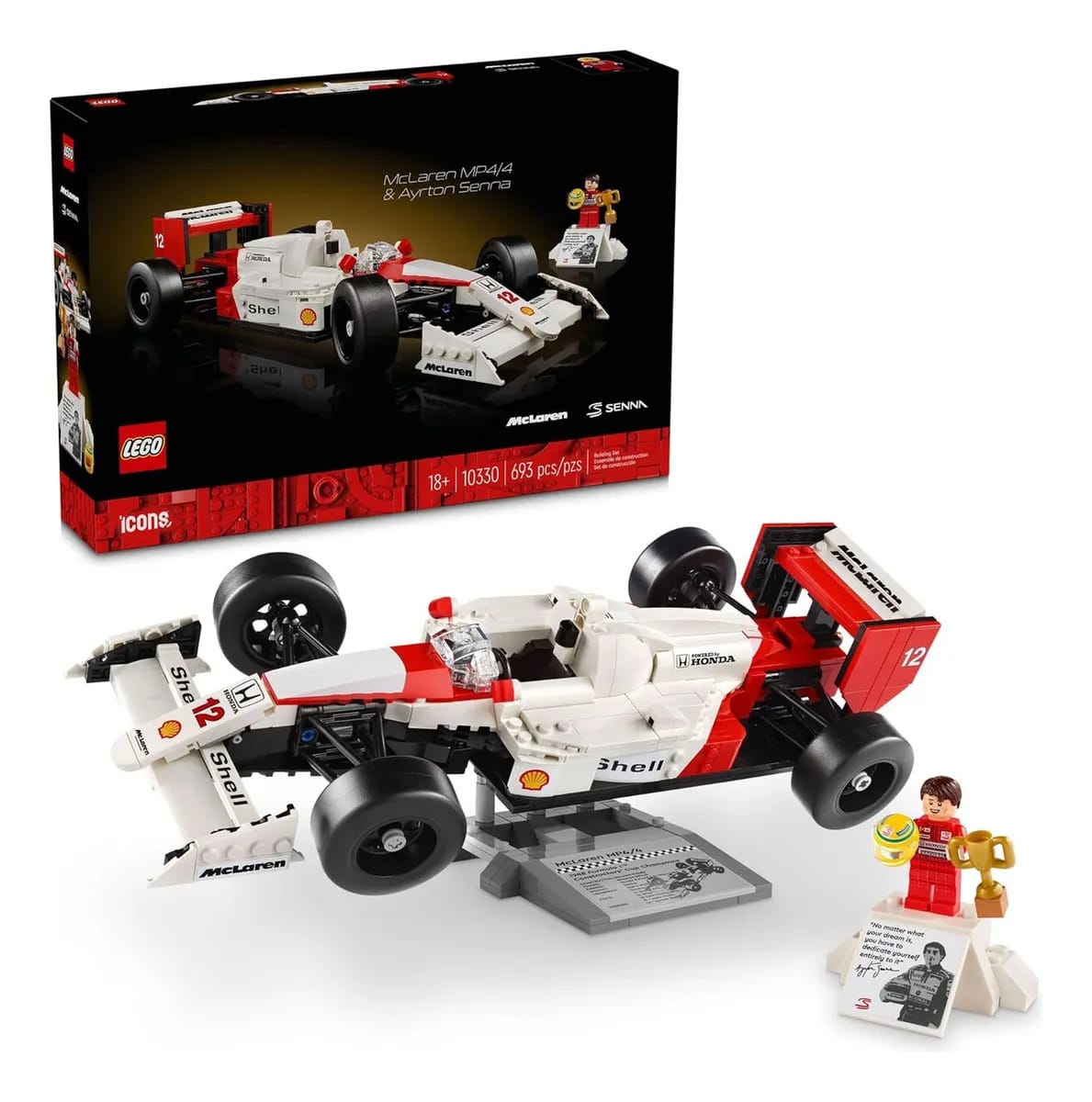 Lego Icons McLaren Mp44 Ayrton Senna, modelo de carro 10330