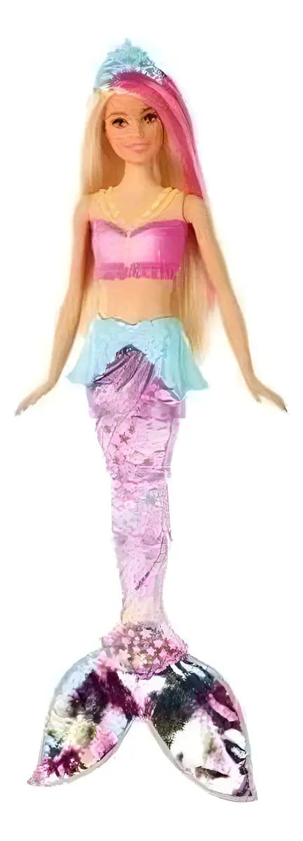 Boneca Barbie Sereia Luzes Arco-íris - Mattel