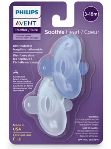 Chupetas Philips Avent Soothie Heart / Coeur -3 À 18meses Cor Azul Liso Período de idade 3-18m