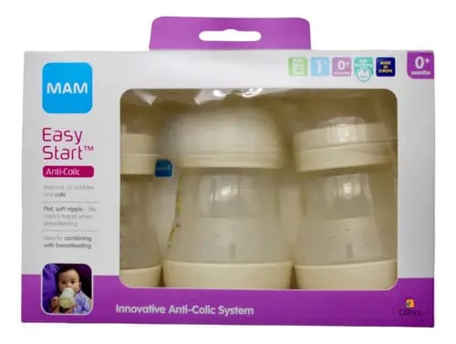 Mamadeiras 3 Mam Easy Start em cor anticólica - Caballitos Caballitos