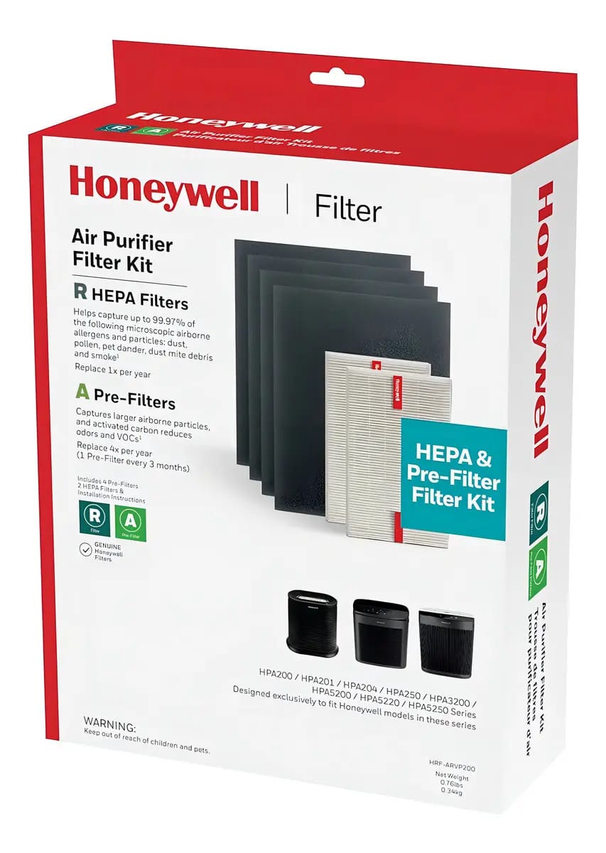 Kit de filtro purificador de ar Honeywell HEPA: inclui