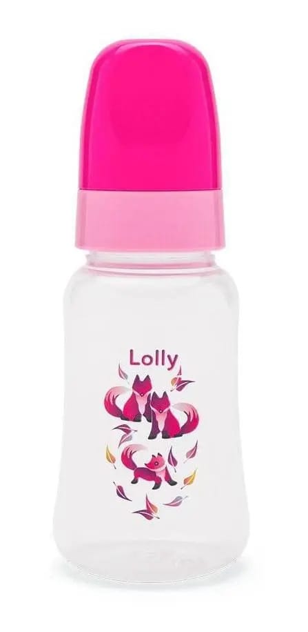 Mamadeira Lolly Silicone Animais 150ml Rosa BPA Free