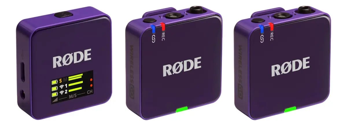 Microfone sem fio Rode Wireless Go (gen 3) roxo rosa