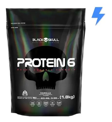 Whey Protein 6 1.8kg - Black Skull Sabor Baunilha