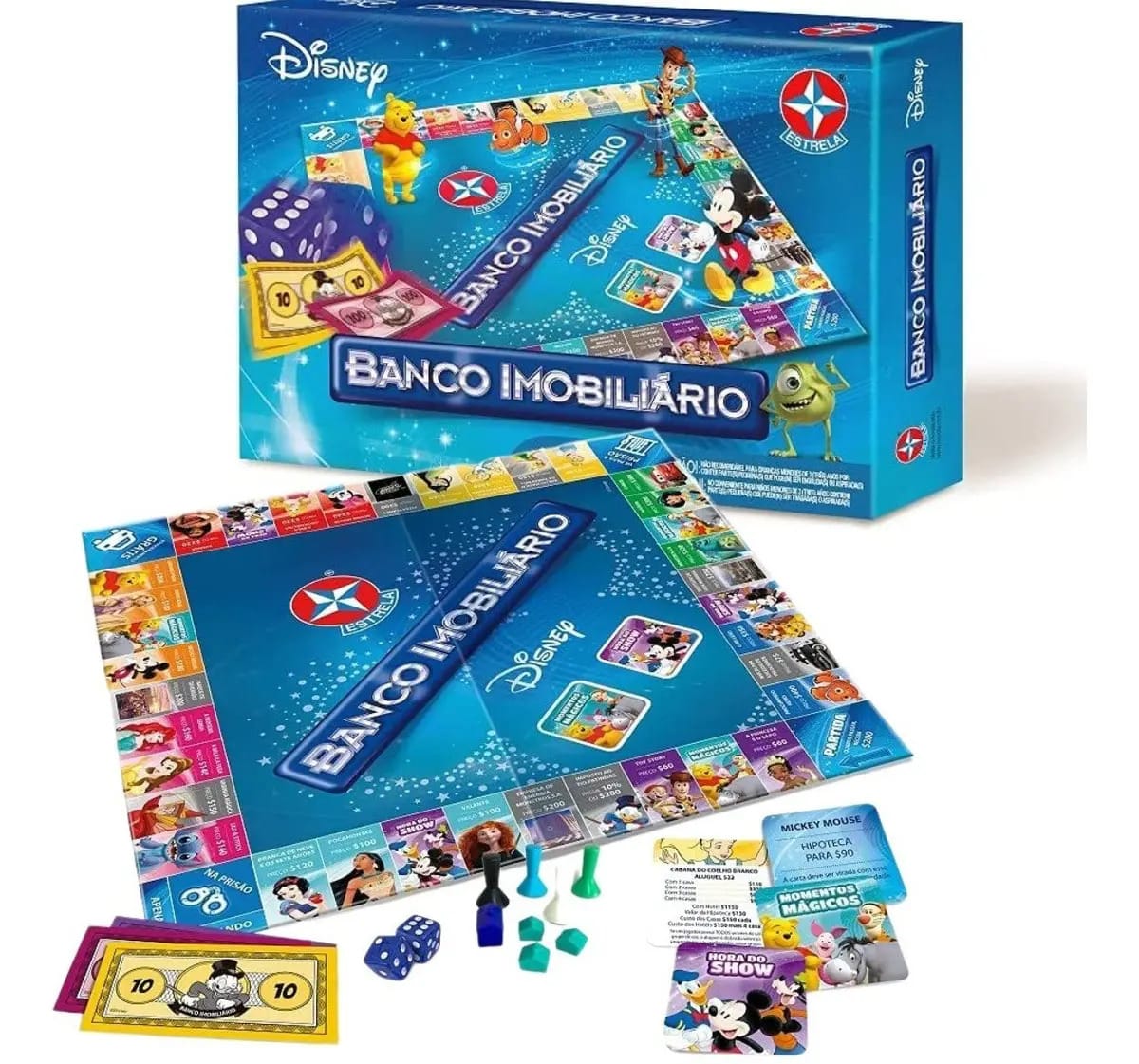 Jogo De Tabuleiro Banco Imobiliário Disney Estrela