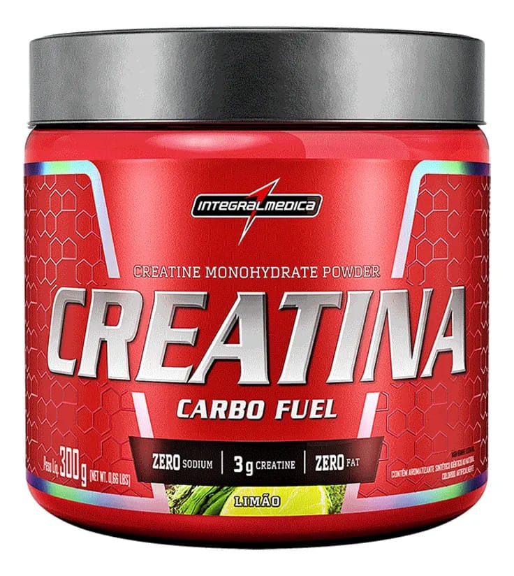 Creatina Integralmédica 300g Sabor Limão Força Fitness Foco Creatina