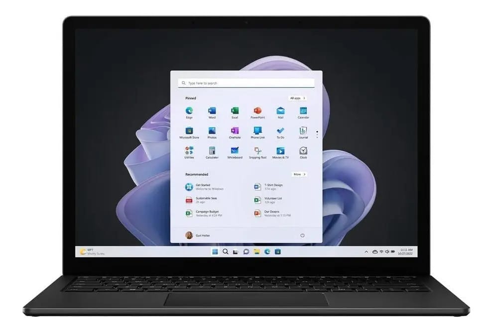 Portátil Microsoft Surface Laptop 5 com Tela Touch de 13,5 Polegadas, 2256 X 1504, Intel Core I5 de 12ª Geração, I5-1245u, Plataforma Intel Evo, 8 Gb de Ram Total, Ssd de 512 Gb, Preto Fosco