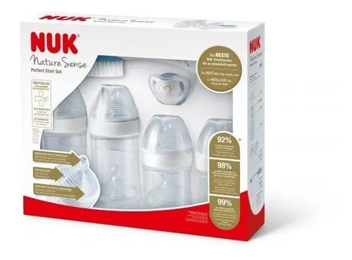 Conjunto de mamadeiras Nuk Nature Sense Perfect Start, cor branca