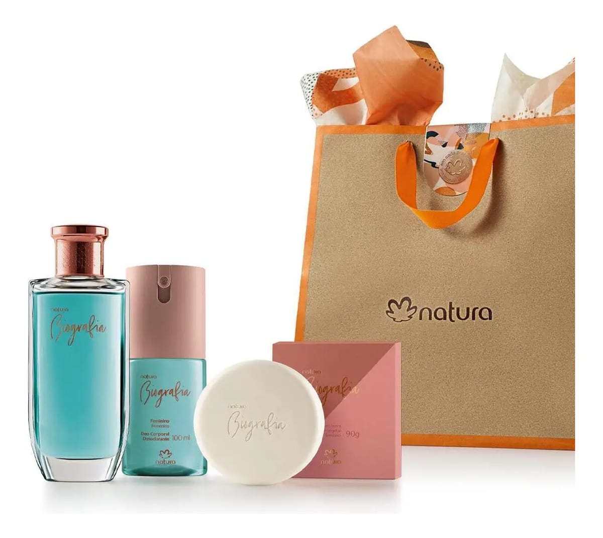 Presente Natura Biografia Feminino: Colônia, Deo Corporal e Sabonete