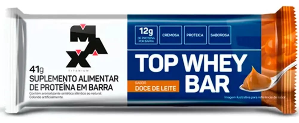 Top Whey Bar (unidade) - Max Titanium Sabor Doce De Leite