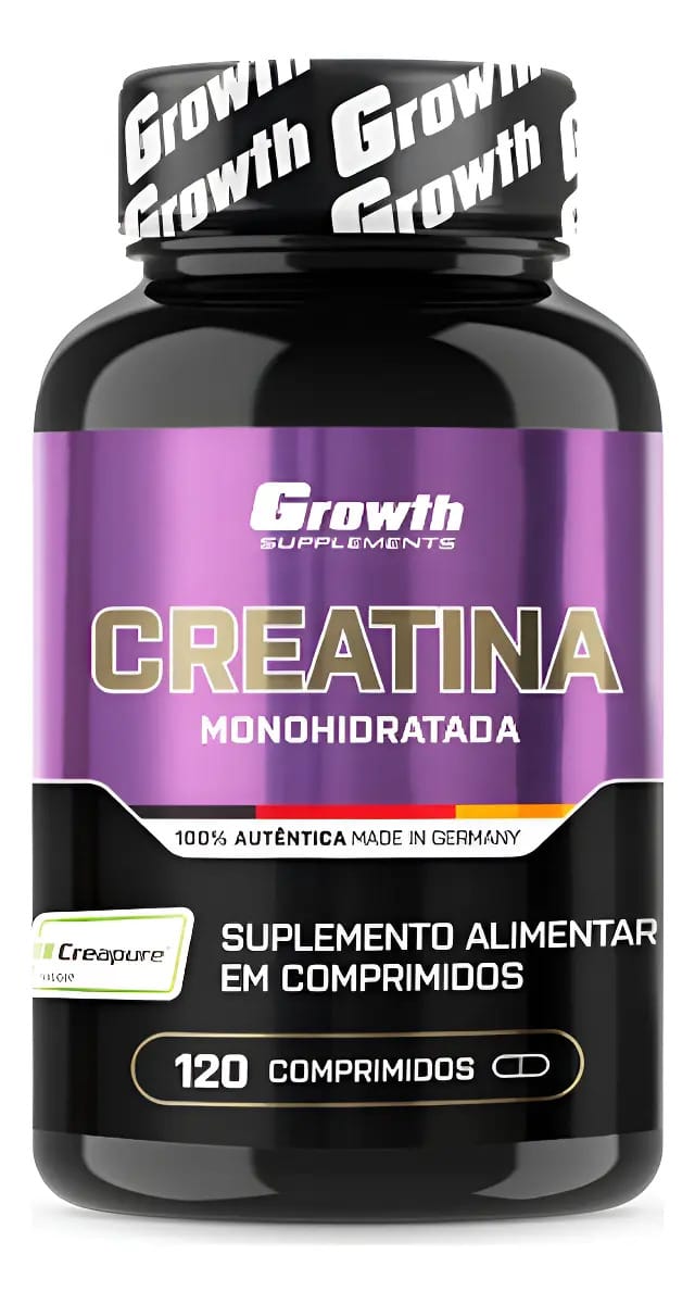 Creatina Growth 120 Comprimidos Creapure Sabor Sem Sabor