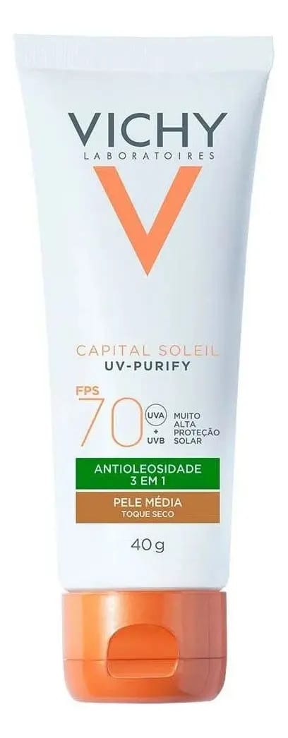 Vichy Capital Soleil Uv-purify Fps70 Pele Média 3 Em 1 - 40g