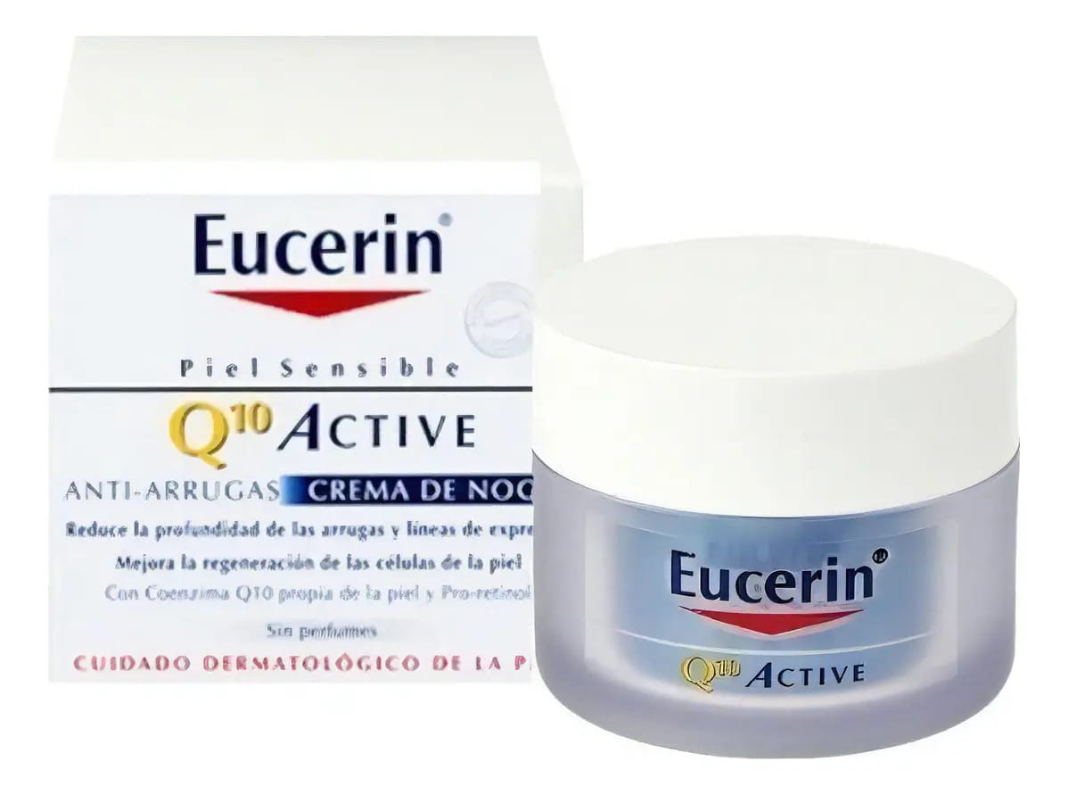 Creme noturno Eucerin Q10 Active para pele sensível de 50mL
