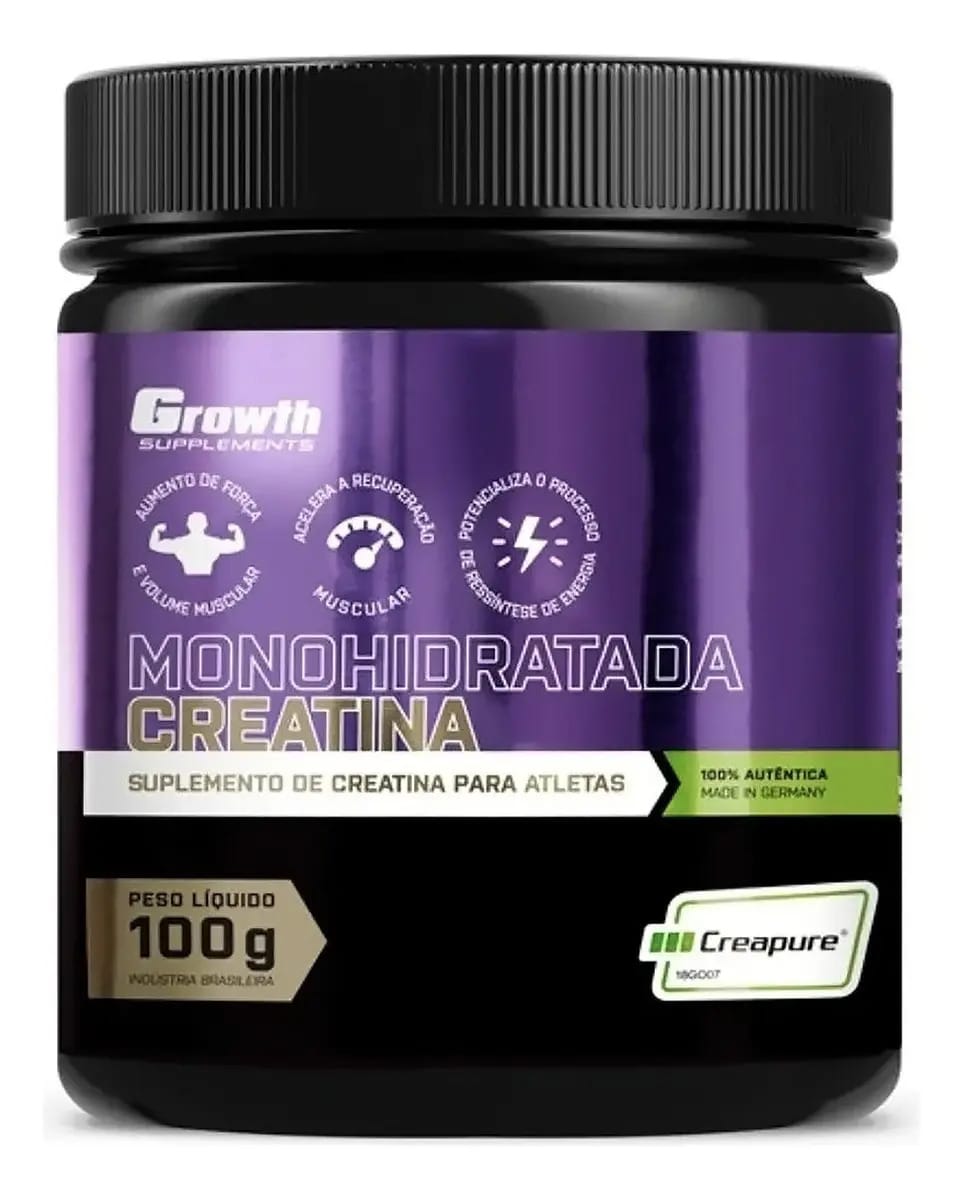 Creatina Alemã Creapure Growth Supplements Creatine Sabor Sem Sabor