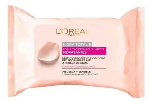 Kit 2x Lenço Demaquilante Loreal Hidra Total 5 C/25 Un Cada