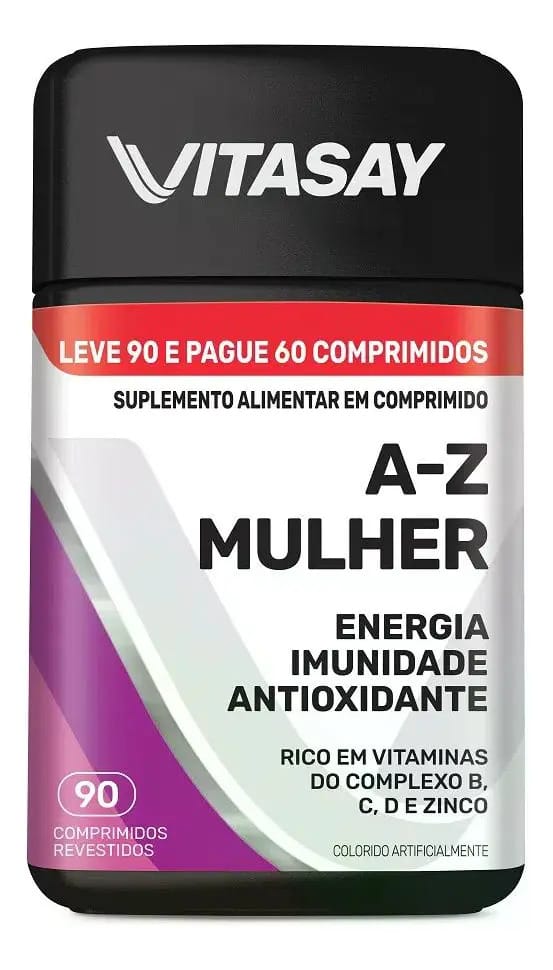 Multivitamínico Vitasay A-Z Mulher 90 Comprimidos Sem Glúten Sem Lactose