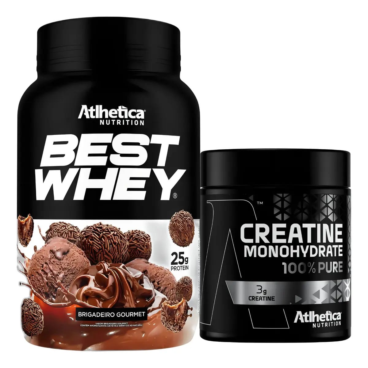 Best Whey Isolado Gourmet Brigadeiro 900g Creatina Atlhetica Sabor Sem Sabor