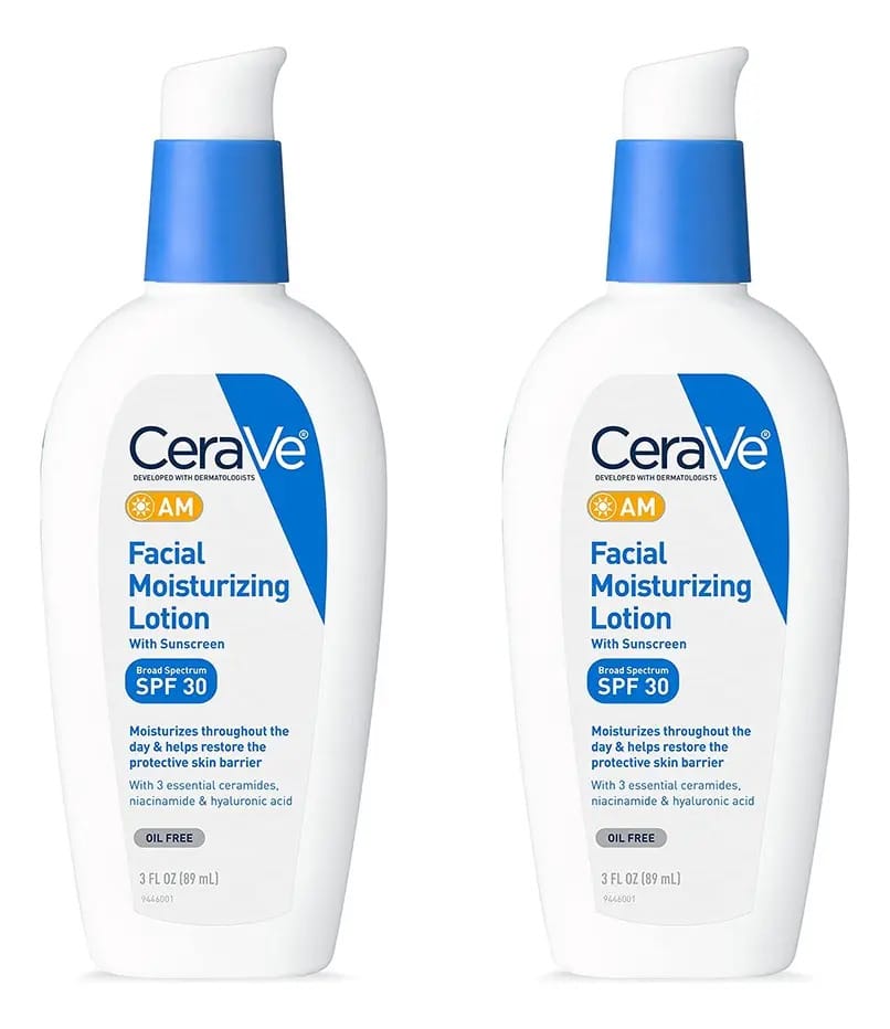 Loção hidratante facial Cerave Am Spf 30 89 ml 2 frascos Horário de aplicação Dia/Noite Tipo de pele Todos os tipos de pele