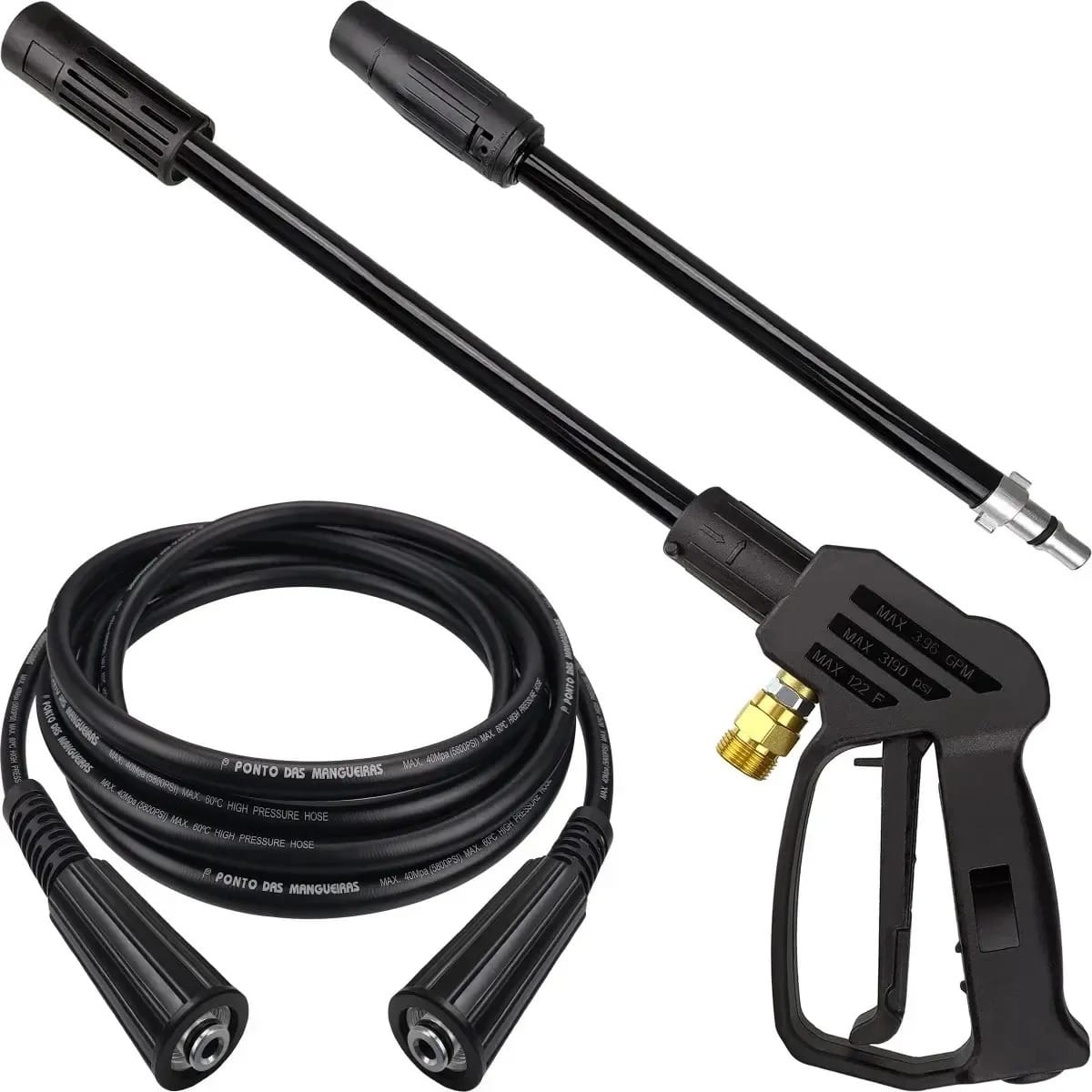 Kit Pistola Mangueira 5mts Lavadora Alta Pressão Wap Super Preto