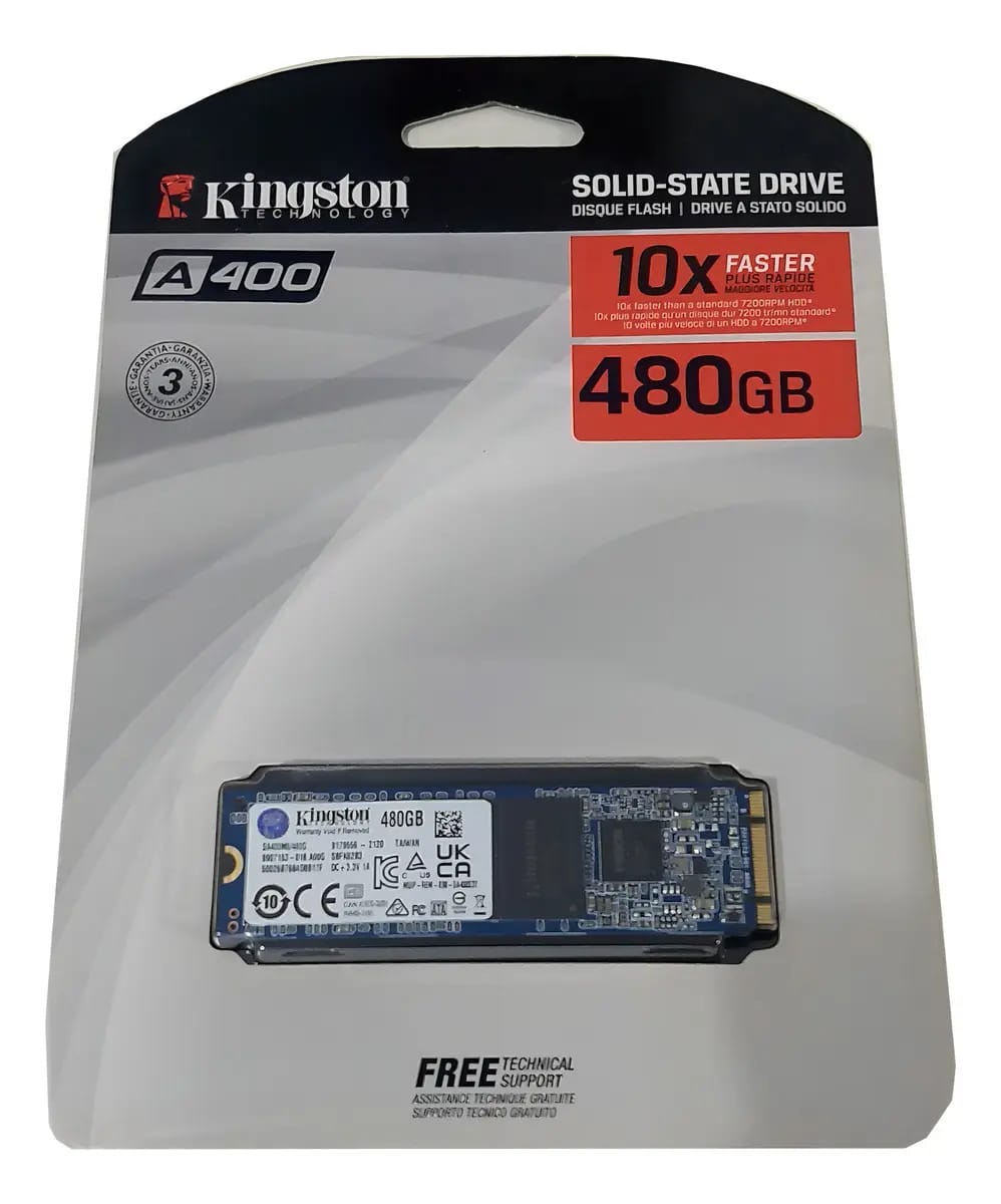 Hd Ssd M.2 M2 Kingston 480 Gb Sa400m8/480g Cor Preto/azul